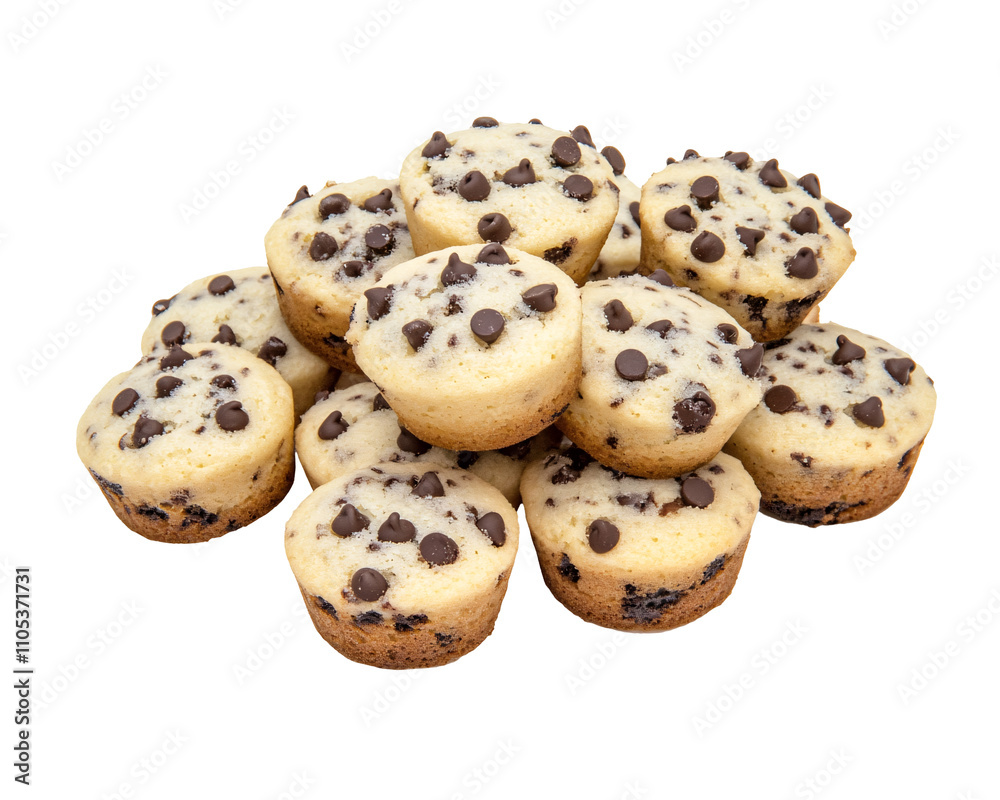 a group of muffins with chocolate chips a group of muffins with chocolate chips