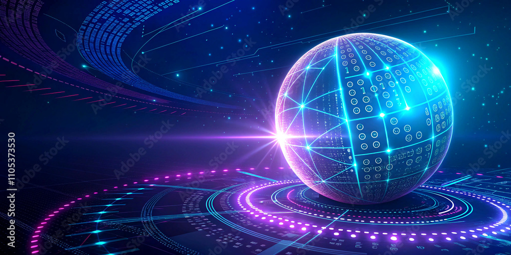 Fototapeta premium A sphere with the words the universe on the bottom