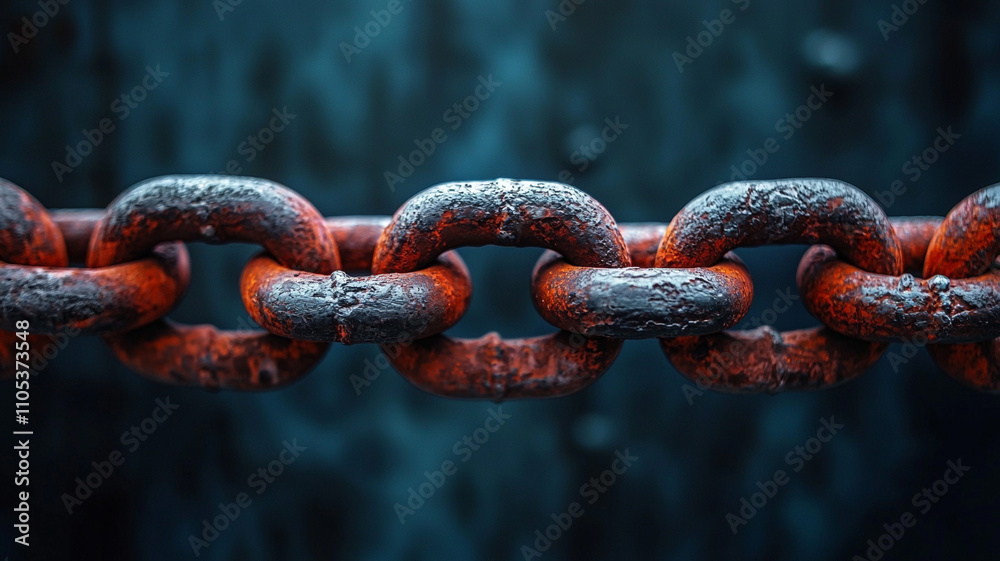 Rusty chain links industrial setting close-up photography urban environment detailed concept ai generated visuals Rusty chain links industrial setting close-up photography urban environment detailed concept ai generated visuals