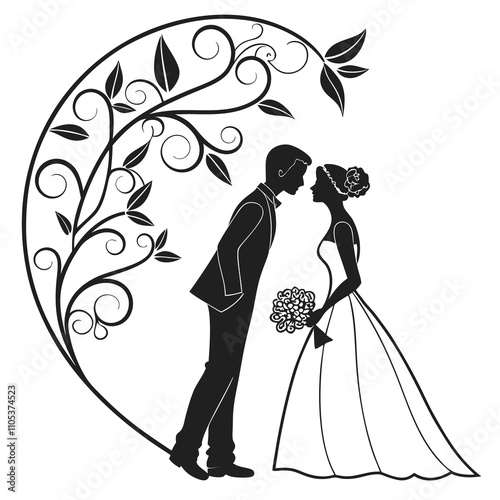 silhouette  Couple vector illustration