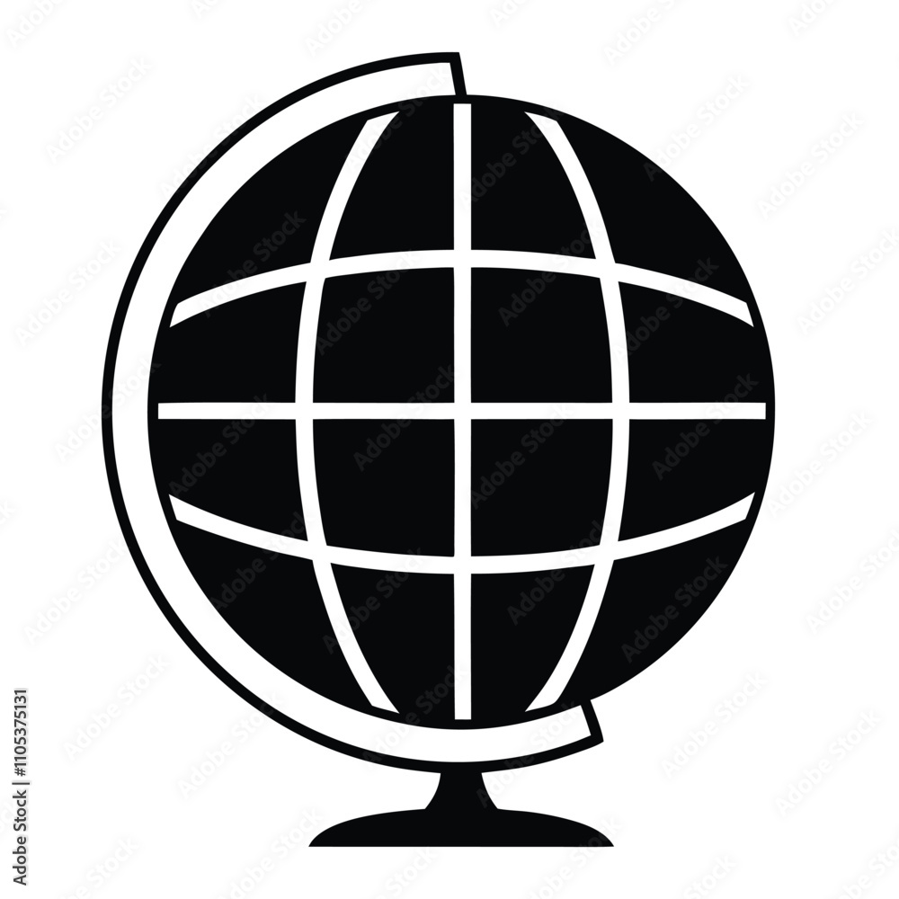 a black and white icon of a globe. a black and white icon of a globe.