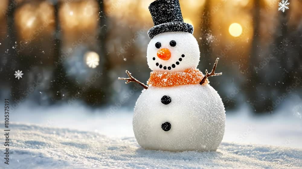 Carrot-Nosed Snowman in Winter Glow Carrot-Nosed Snowman in Winter Glow