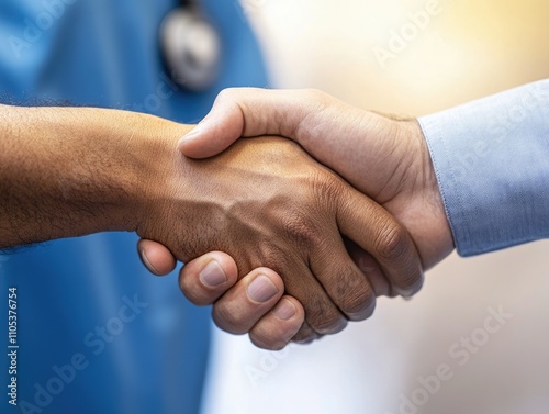 Handshake between two healthcare professionals