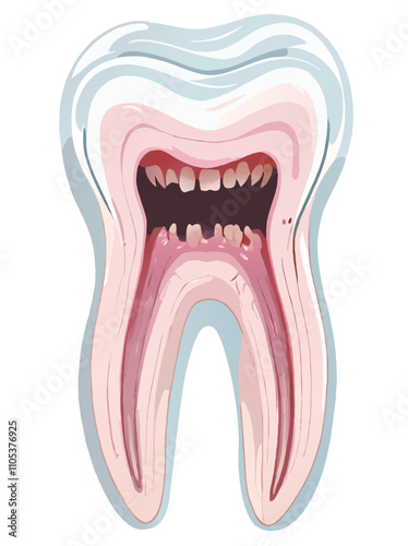 abstract tooth model with dentures vector illustration