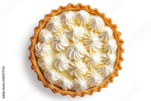 Delicious Lemon Pie Topped With Whipped Cream