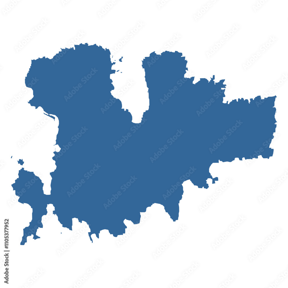 Naklejka premium Vector outline map of Mykonos island of Greece 