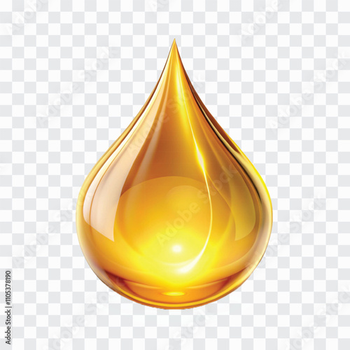 abstract 3d honey drops isolated on white background