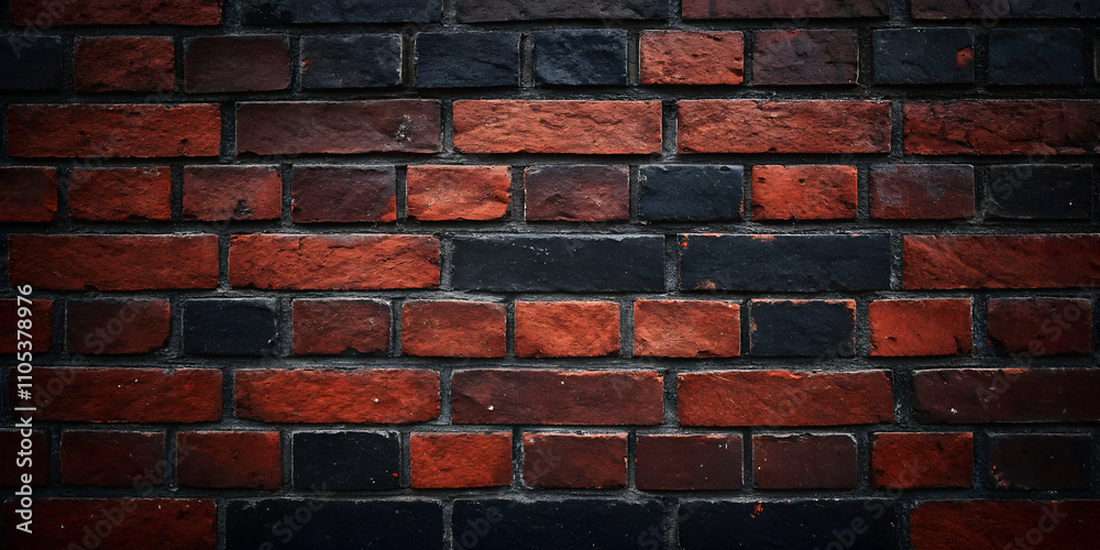 Obraz premium dark red and black old grunge bricks wall texture background
