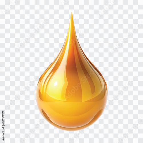 abstract 3d honey drops isolated on white background