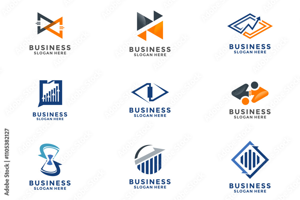 Set of Business logo design template, Business, investment, Finance, accounting, Trading and other. Growth Up Business logo vector collections