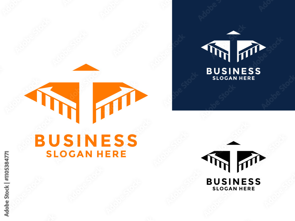 Letter T with Graph or chart on Diamond shape logo vector. Creative Business logo design template Letter T with Graph or chart on Diamond shape logo vector. Creative Business logo design template