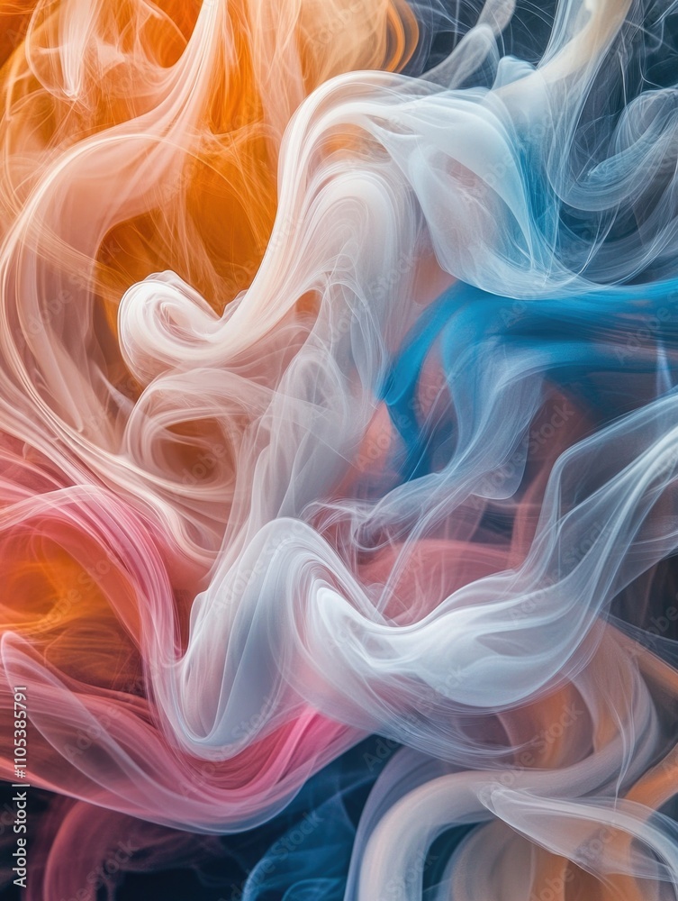 Fototapeta premium Vaporwave Art: Smoke Clouds in Abstract Pattern