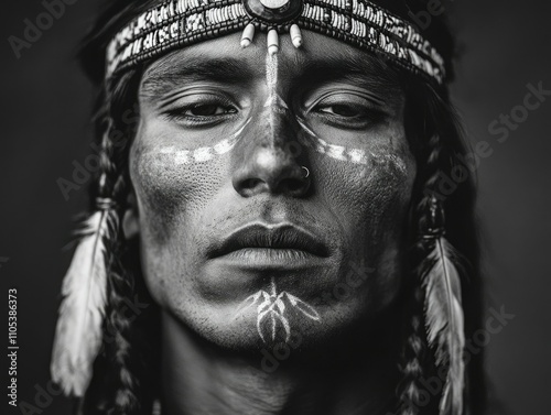 Native American Tribal Chief Portrait