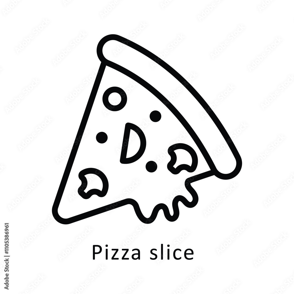 Obraz premium Pizza slice Vector Outline Icon. Eps10 File