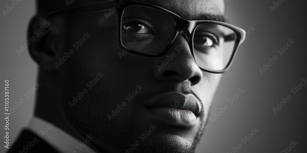 Futuristic Man with Modern Glasses Futuristic Man with Modern Glasses