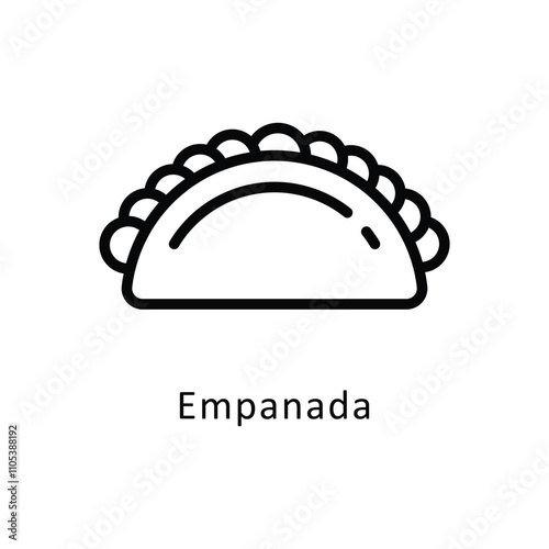 Empanada  Vector Outline Icon. Eps10 File