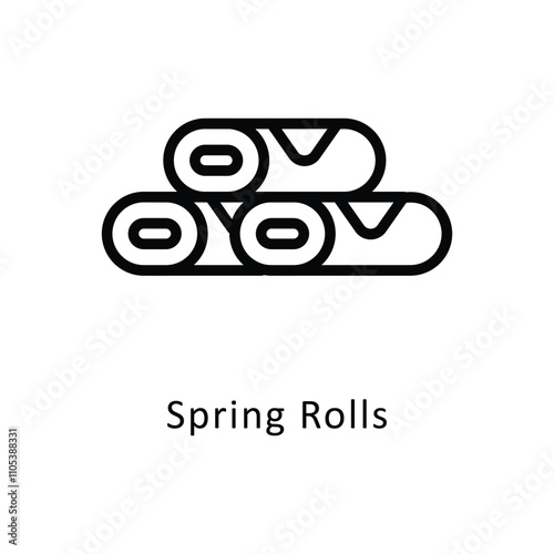 Spring Rolls   Vector Outline Icon. Eps10 File