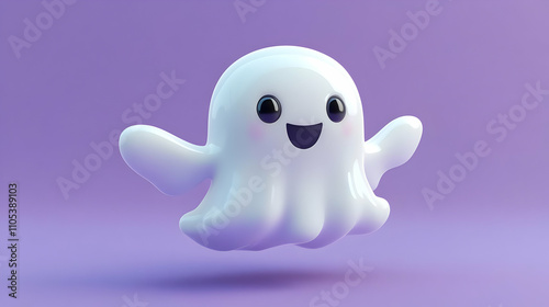 Happy 3D Ghost Illustration