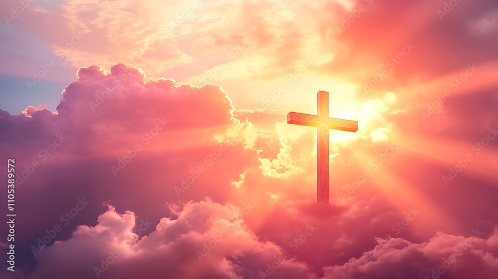 Heavenly Cross in a Dramatic Sunrise Sky Heavenly Cross in a Dramatic Sunrise Sky