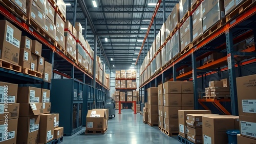 High-tech packaging center managing logistics and distribution.