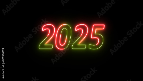 2025 happy new year 2025 animated text new year