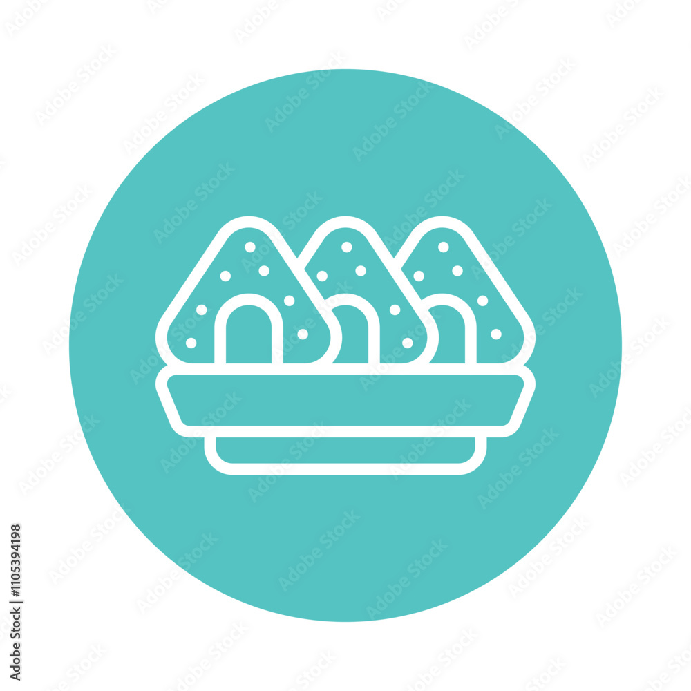 Onigiri Vector Circle Outline Icon. Eps 10 File Onigiri Vector Circle Outline Icon. Eps 10 File