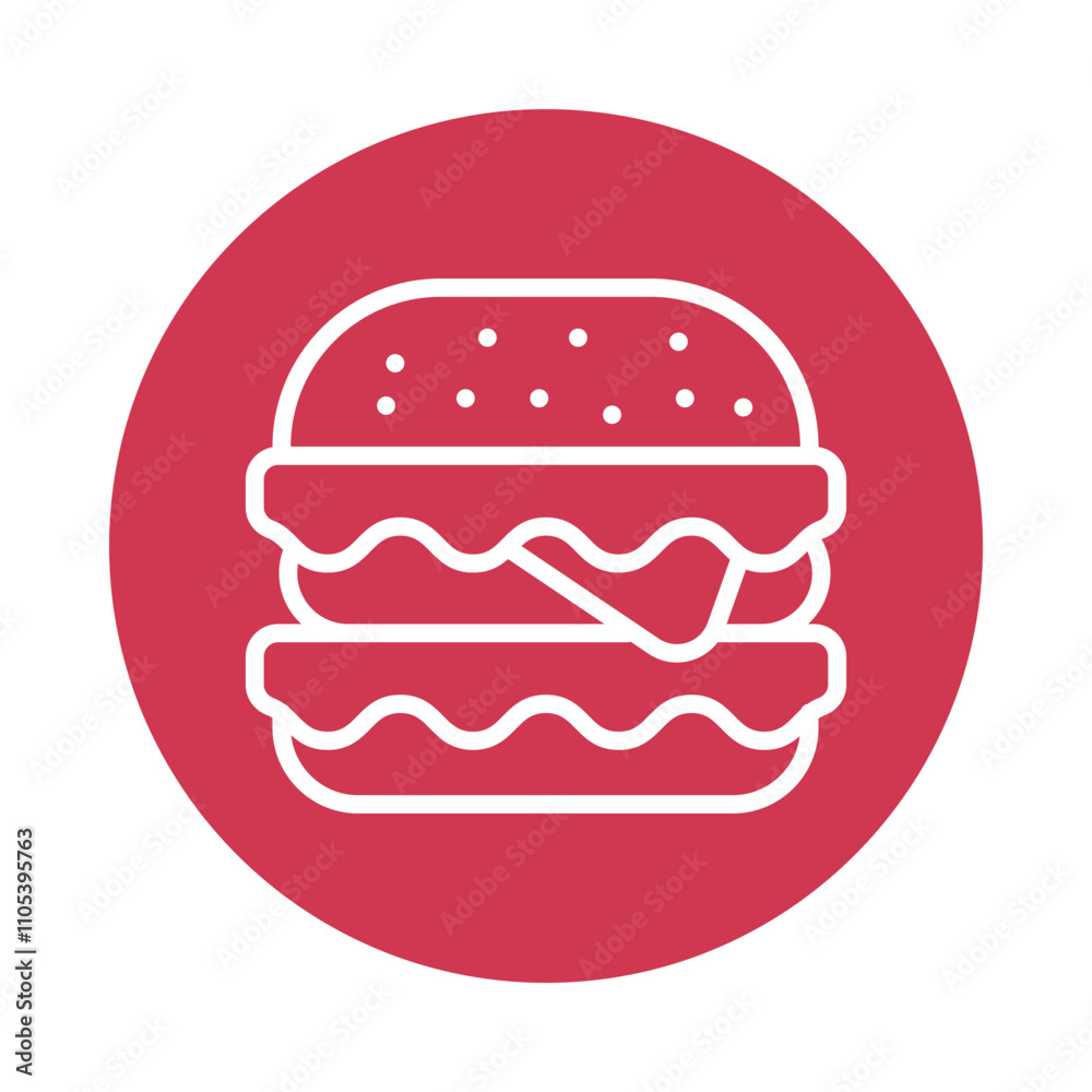 Veggie Burger Vector Circle Outline Icon. Eps 10 File Veggie Burger Vector Circle Outline Icon. Eps 10 File