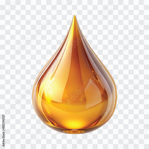 abstract 3d honey drops isolated on white background