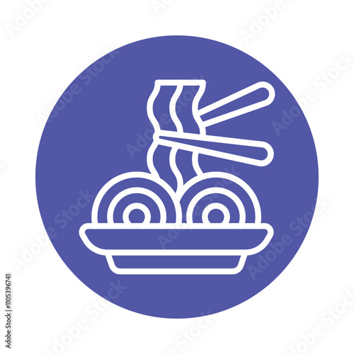 Pasta  Vector Circle Outline Icon. Eps 10 File