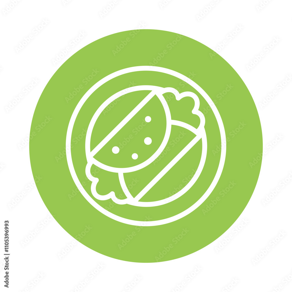 Obraz premium Enchilada Vector Circle Outline Icon. Eps 10 File