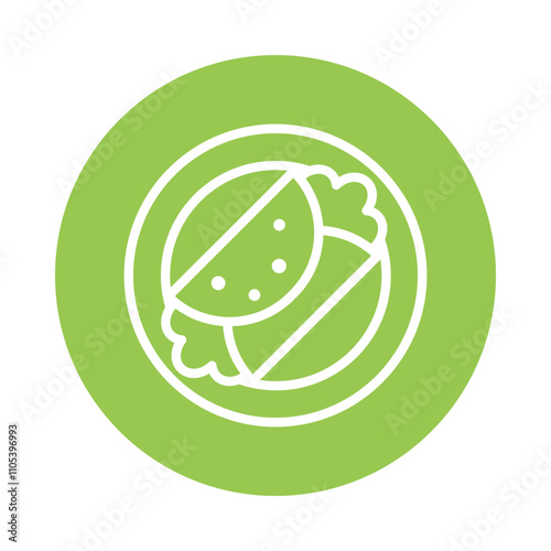 Enchilada  Vector Circle Outline Icon. Eps 10 File