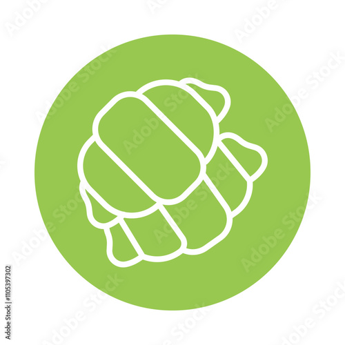 Gnocchi  Vector Circle Outline Icon. Eps 10 File