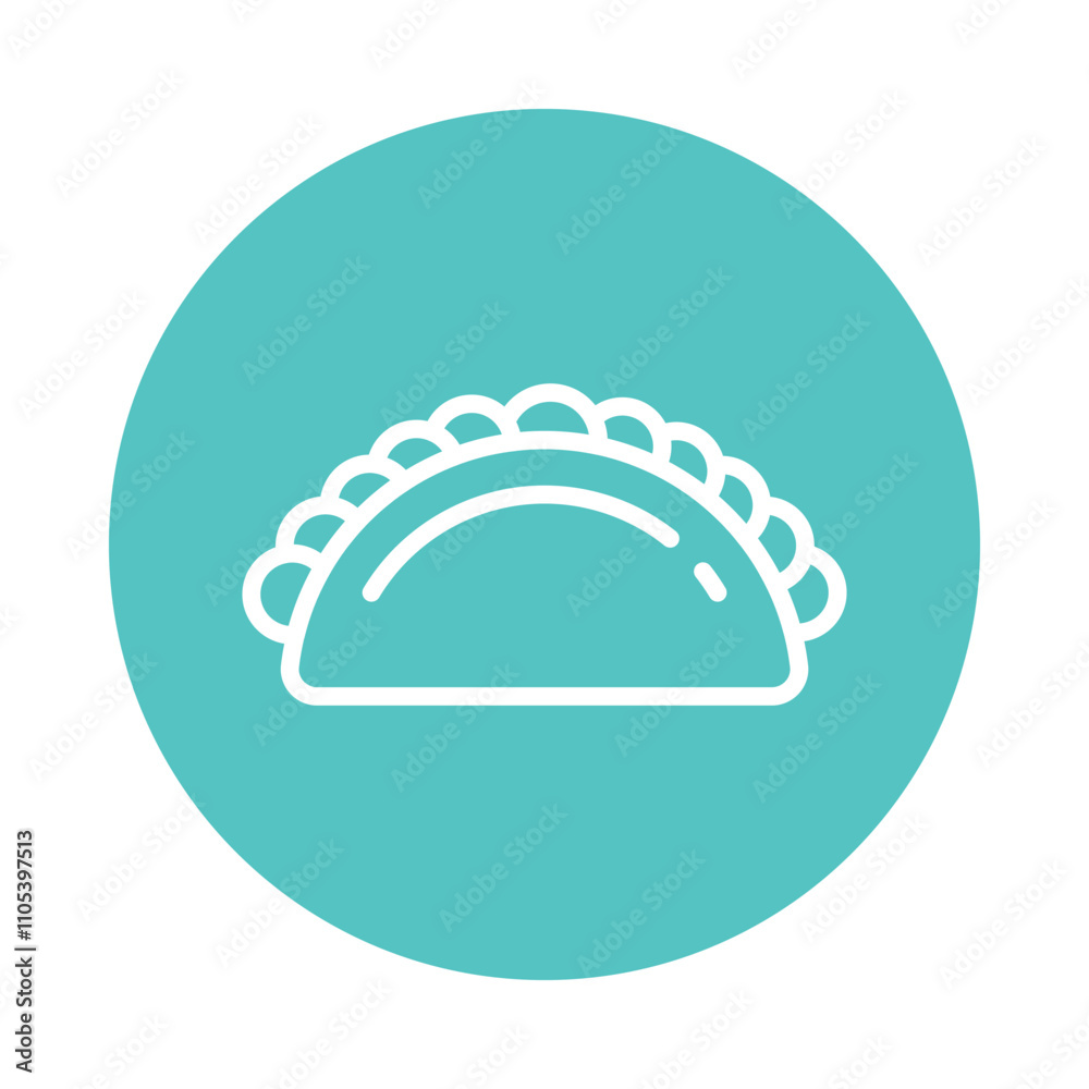 Empanada Vector Circle Outline Icon. Eps 10 File Empanada Vector Circle Outline Icon. Eps 10 File