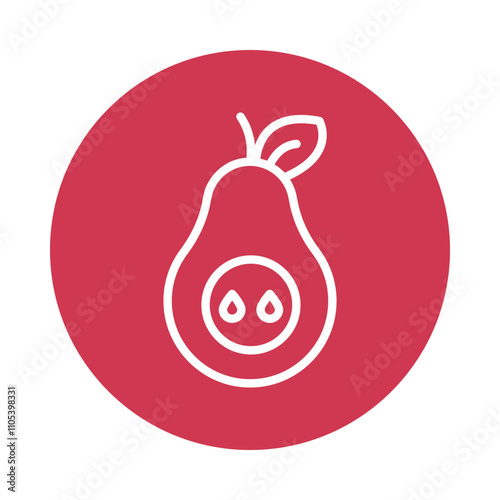 Fondue   Vector Circle Outline Icon. Eps 10 File