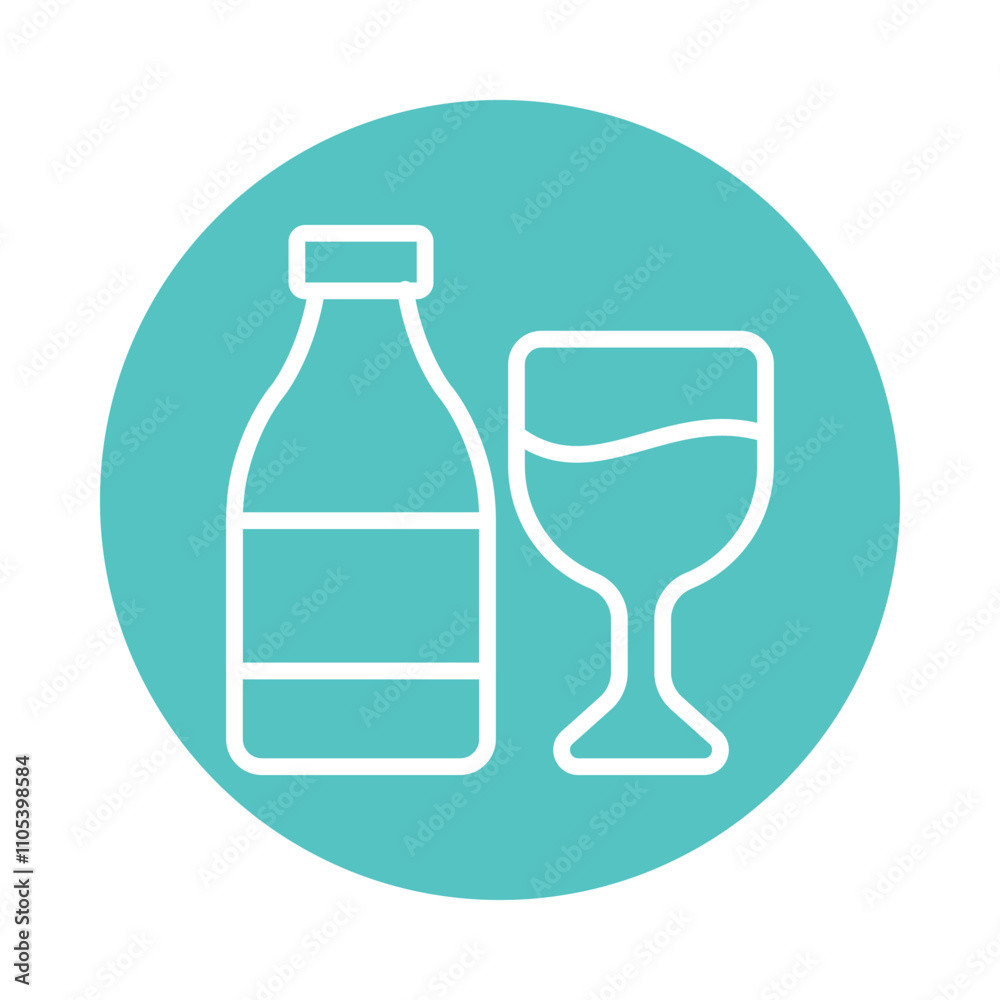 Wine Vector Circle Outline Icon. Eps 10 File Wine Vector Circle Outline Icon. Eps 10 File