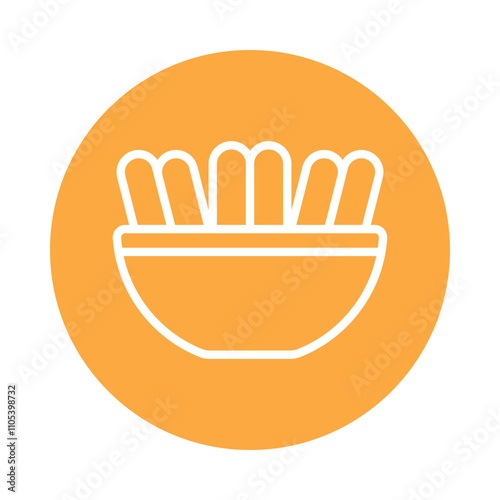 udon   Vector Circle Outline Icon. Eps 10 File