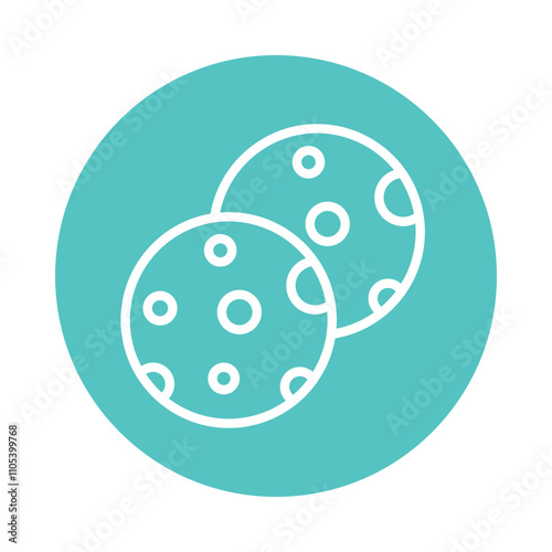 Cookie   Vector Circle Outline Icon. Eps 10 File