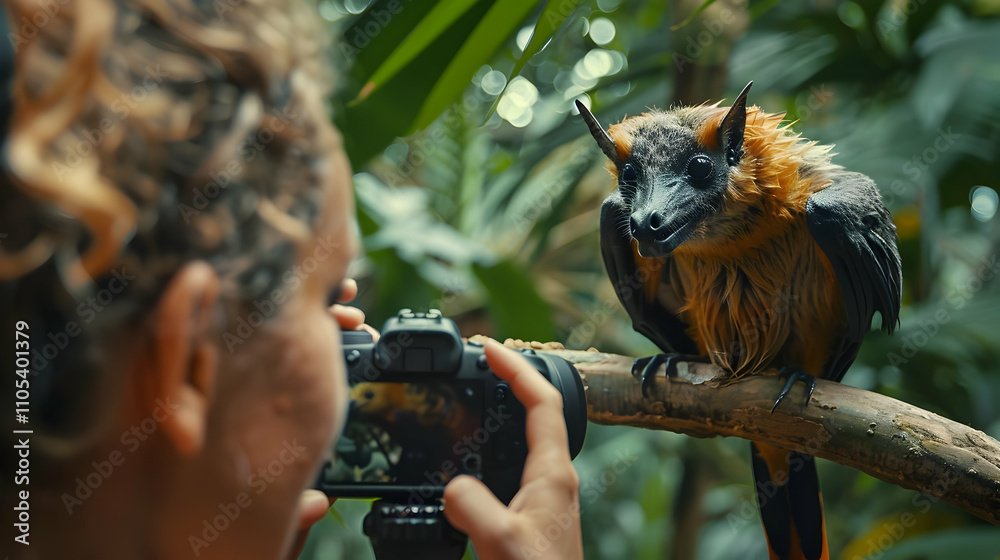 Obraz premium Golden-mantled Flying Fox Photography
