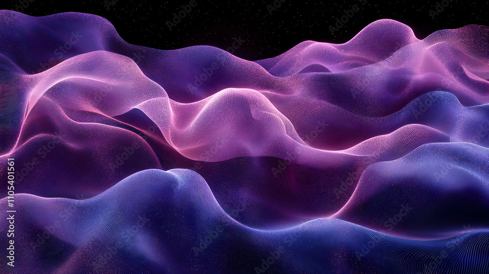 Obraz premium Abstract 3D Purple and Blue Wave Background