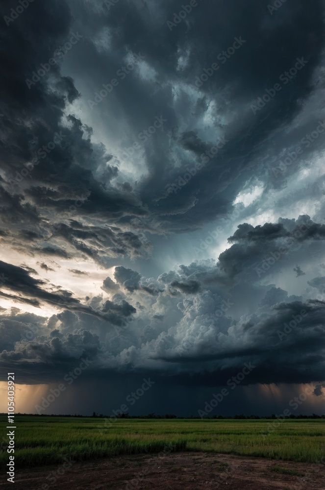 Dramatic sky with storm clouds before rain. Panoramic view of the stormy sky and dark clouds. Concept on the theme of weather, natural disasters, typhoon. Dramatic sky with storm clouds before rain. Panoramic view of the stormy sky and dark clouds. Concept on the theme of weather, natural disasters, typhoon.