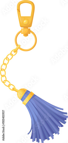 Tassel trinket. Cartoon metal thread with leather brush