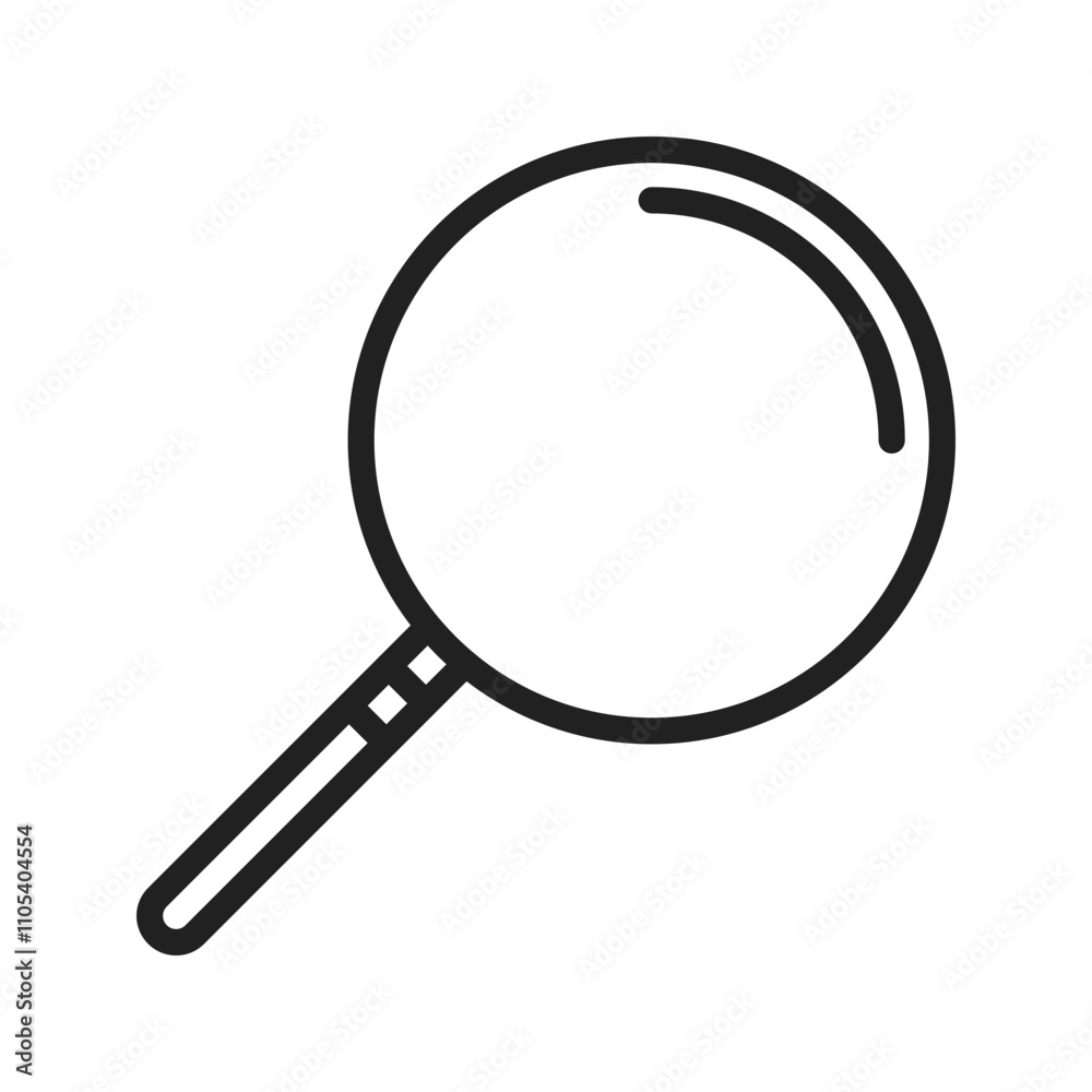 Magnifying Glass Icon vector image. Suitable for use on web apps, mobile apps, and print media Magnifying Glass Icon vector image. Suitable for use on web apps, mobile apps, and print media