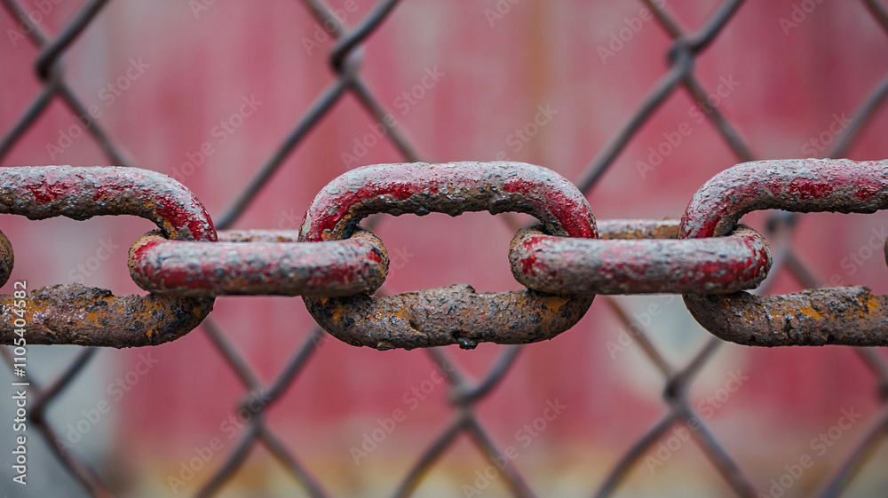 Industrial chains and fencing urban setting close-up photography gritty environment macro view ai generated imagery Industrial chains and fencing urban setting close-up photography gritty environment macro view ai generated imagery