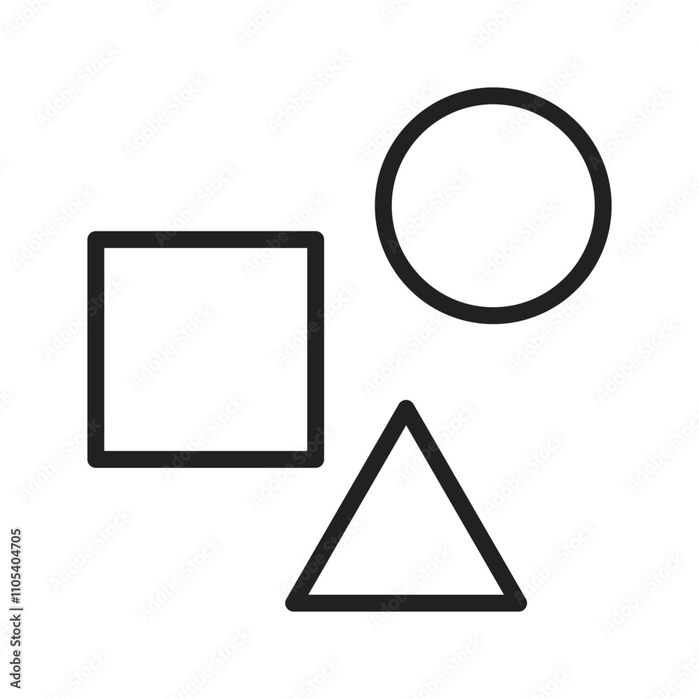 Shapes Icon vector image. Suitable for use on web apps, mobile apps, and print media Shapes Icon vector image. Suitable for use on web apps, mobile apps, and print media