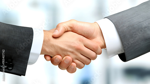 Two men shaking hands in a business meeting