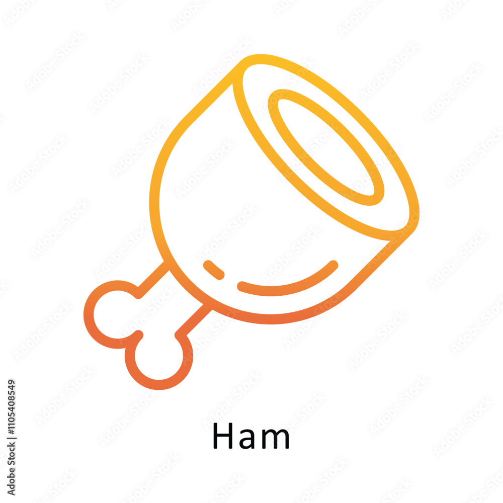 Ham vector outline Gradient Icon.Eps 10 file Ham vector outline Gradient Icon.Eps 10 file