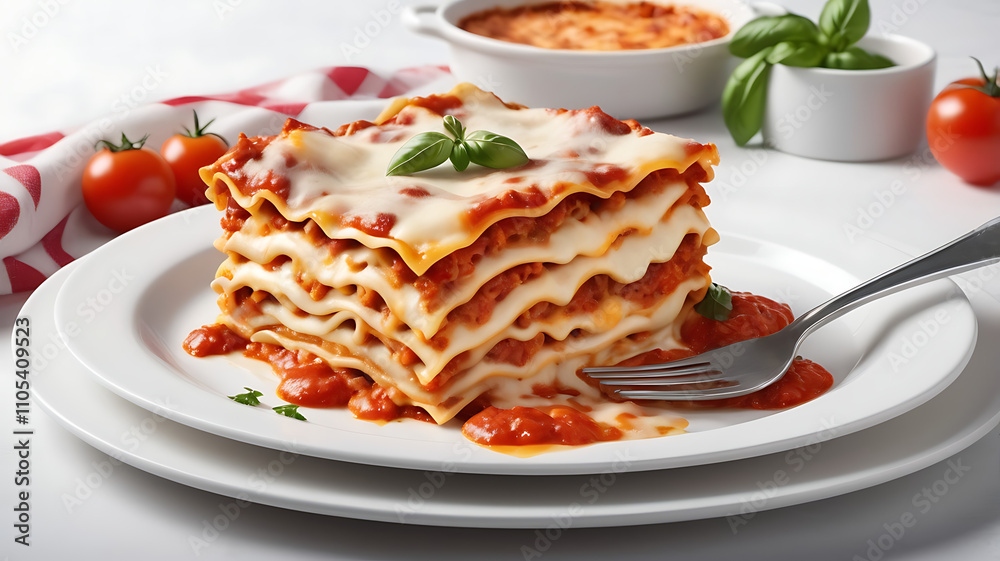 Homemade Lasagna with Golden Cheese and Bubbling Tomato Sauce Homemade Lasagna with Golden Cheese and Bubbling Tomato Sauce
