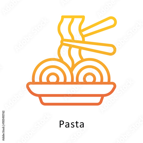 Pasta vector outline Gradient Icon.Eps 10 file