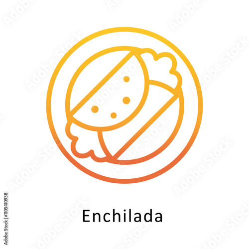 Enchilada vector outline Gradient Icon.Eps 10 file