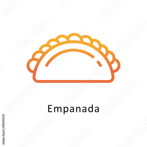 Empanada vector outline Gradient Icon.Eps 10 file